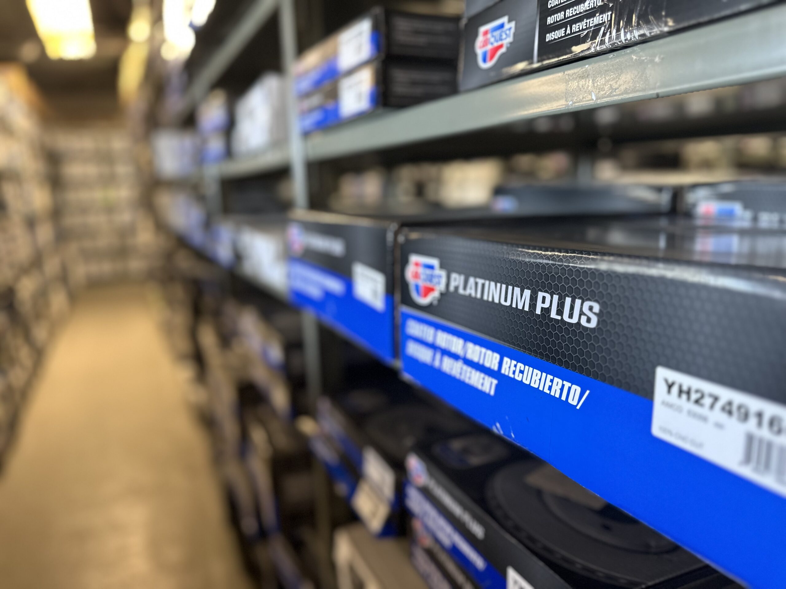 Row of Carquest Autoparts on a shelf